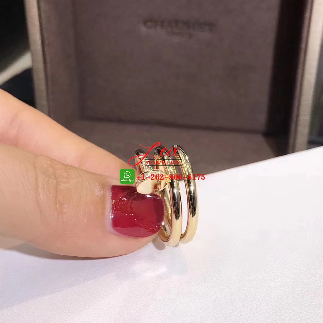 Cartier Juste Un Clou 18k Yellow Gold Diamond Double Row Nail Ring (3) Cartier Juste Un Clou 18k Yellow Gold Diamond Double Row Nail Ring