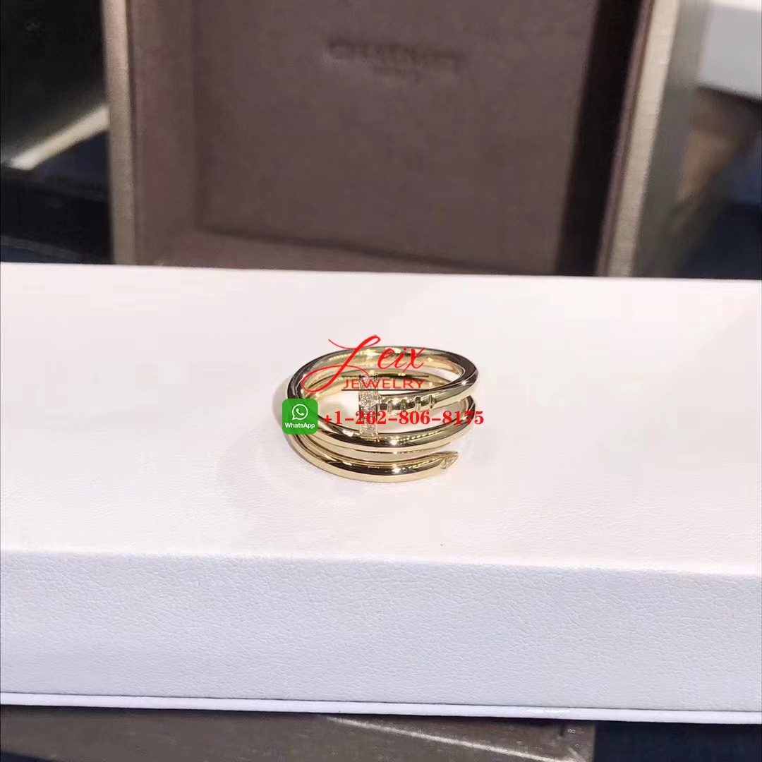 Cartier Juste Un Clou 18k Yellow Gold Diamond Double Row Nail Ring (4) Cartier Juste Un Clou 18k Yellow Gold Diamond Double Row Nail Ring