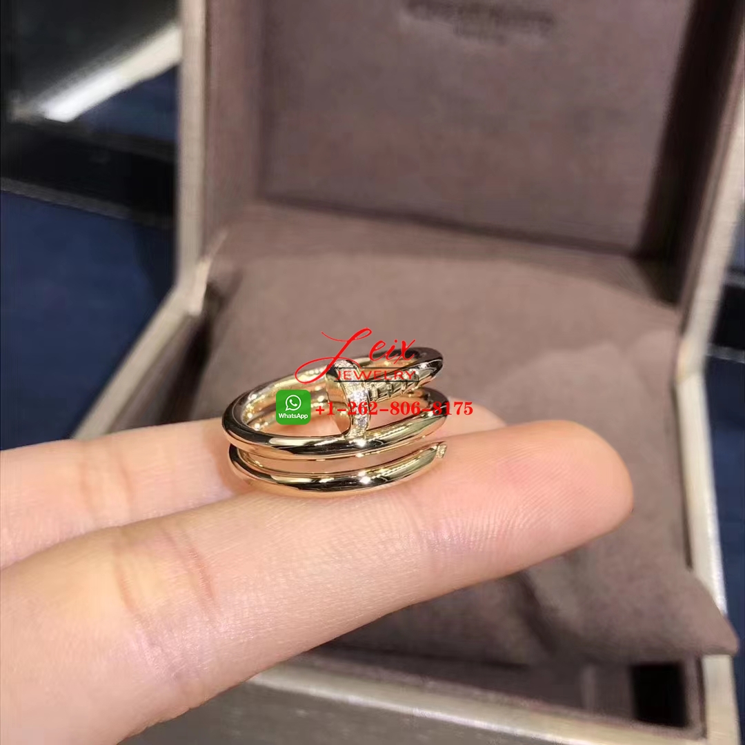 Cartier Juste Un Clou 18k Yellow Gold Diamond Double Row Nail Ring (6) Cartier Juste Un Clou 18k Yellow Gold Diamond Double Row Nail Ring