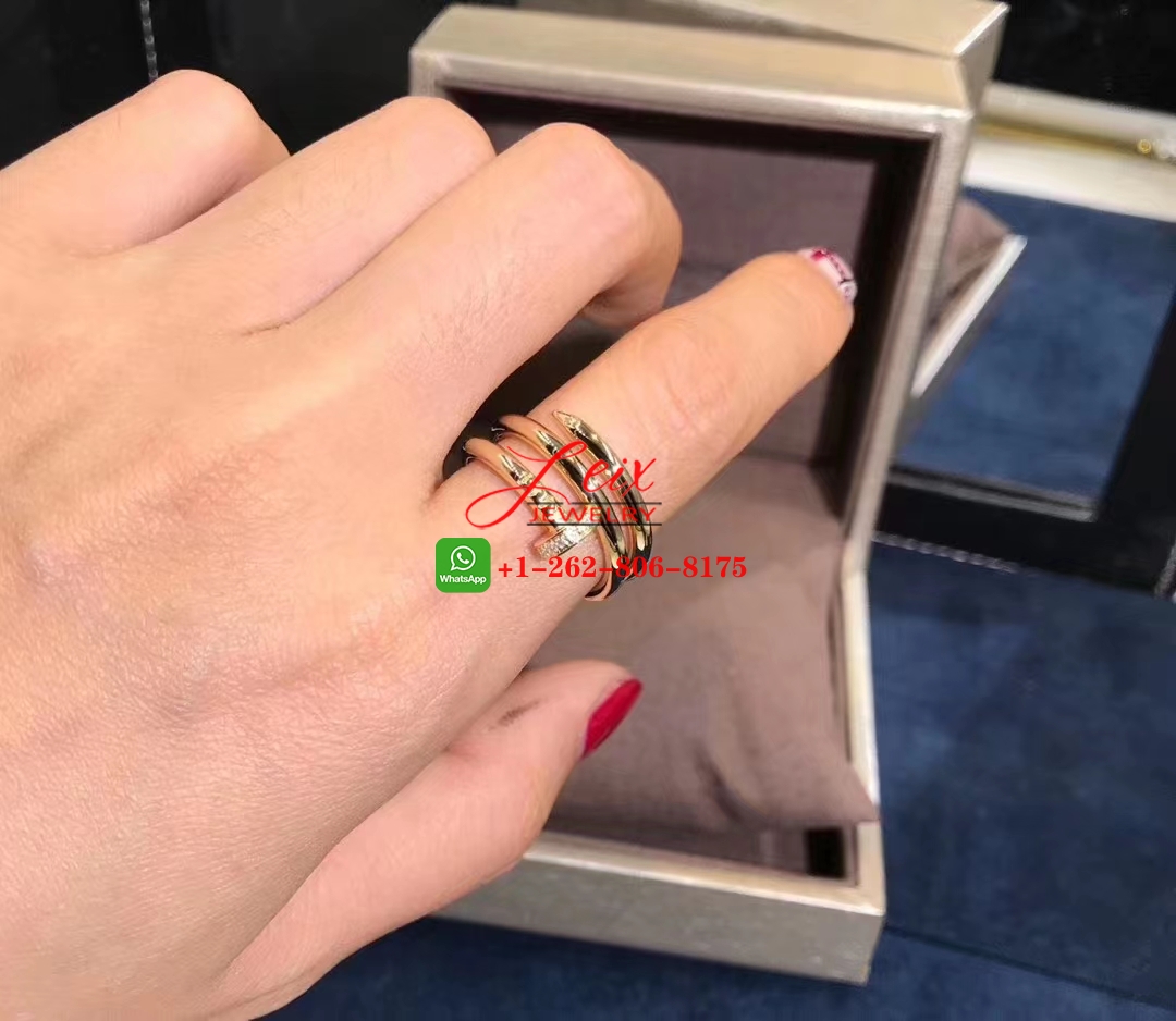 Cartier Juste Un Clou 18k Yellow Gold Diamond Double Row Nail Ring (7) Cartier Juste Un Clou 18k Yellow Gold Diamond Double Row Nail Ring