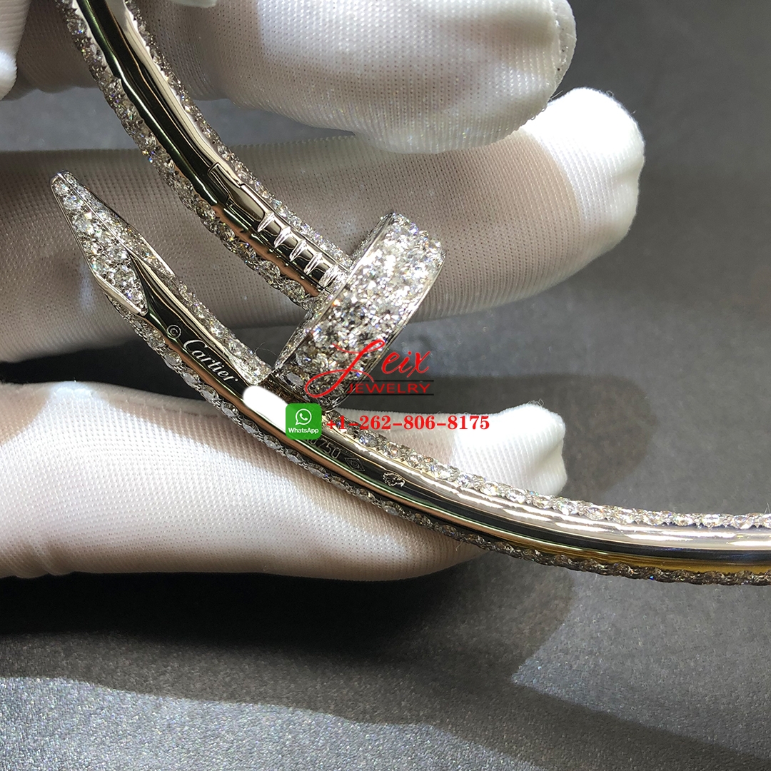 Cartier Juste un Clou Nail 18k White Gold Full Pave Diamond Large Model Necklace (1) Cartier Juste un Clou Nail 18k White Gold Full Pave Diamond Large Model Necklace