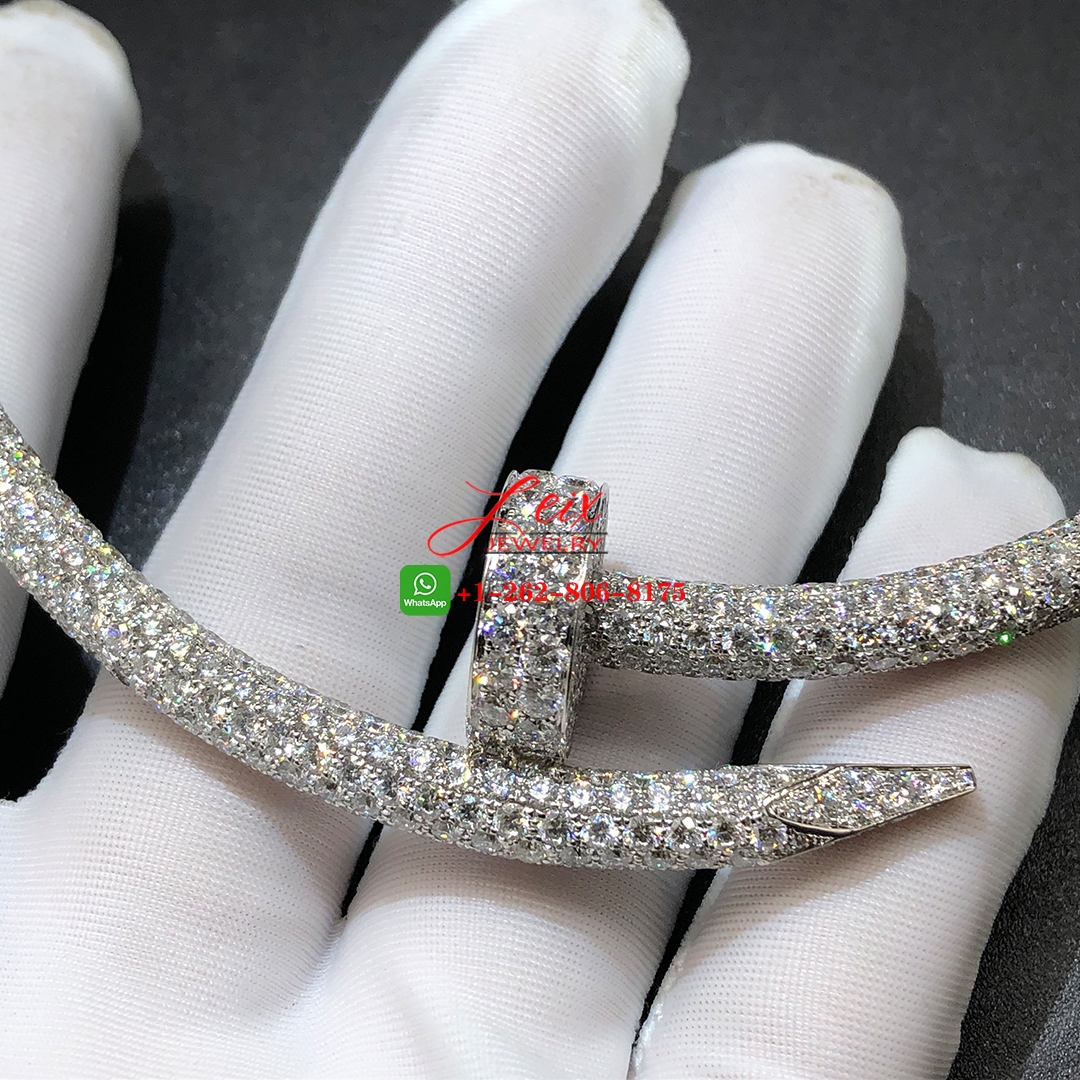 Cartier Juste un Clou Nail 18k White Gold Full Pave Diamond Large Model Necklace (2) Cartier Juste un Clou Nail 18k White Gold Full Pave Diamond Large Model Necklace
