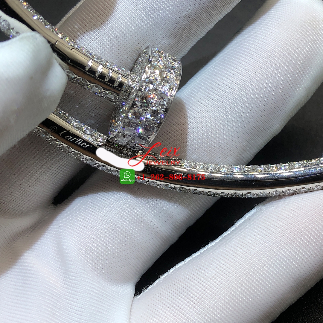 Cartier Juste un Clou Nail 18k White Gold Full Pave Diamond Large Model Necklace (6) Cartier Juste un Clou Nail 18k White Gold Full Pave Diamond Large Model Necklace