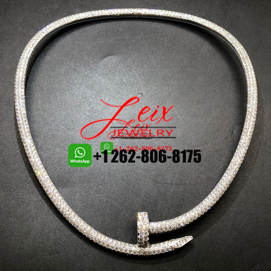 Cartier Juste un Clou Nail 18k White Gold Full Pave Diamond Large Model Necklace Cartier Juste un Clou Nail 18k White Gold Full Pave Diamond Large Model Necklace