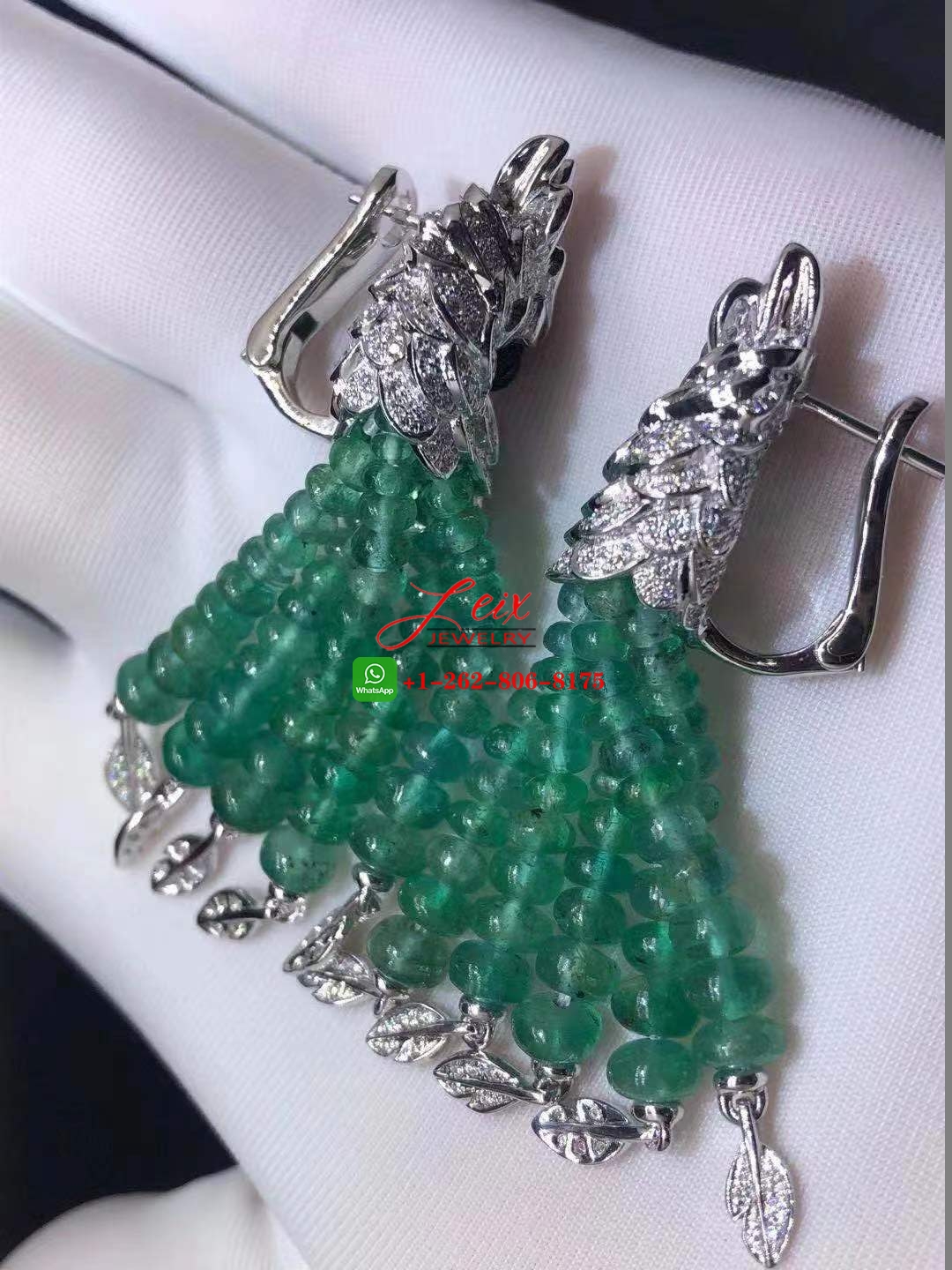 Cartier Les Oiseaux Liberes 18k White Gold Diamond Paved & Emeralds Parrot Tassels Earrings (5) Cartier Les Oiseaux Liberes 18k White Gold Diamond Paved & Emeralds Parrot Tassels Earrings