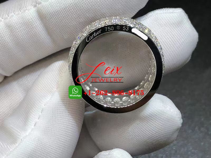 Cartier Nigeria 18k White Gold 5.5ct Diamond Wide Dome Band Ring (2) Cartier Nigeria 18k White Gold 5.5ct Diamond Wide Dome Band Ring