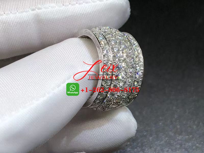 Cartier Nigeria 18k White Gold 5.5ct Diamond Wide Dome Band Ring (3) Cartier Nigeria 18k White Gold 5.5ct Diamond Wide Dome Band Ring