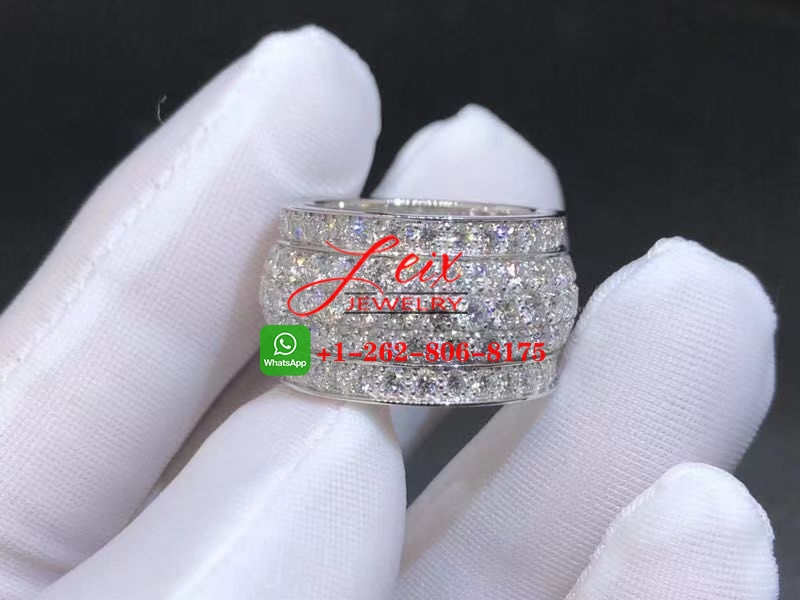 Cartier Nigeria 18k White Gold 5.5ct Diamond Wide Dome Band Ring Cartier Nigeria 18k White Gold 5.5ct Diamond Wide Dome Band Ring