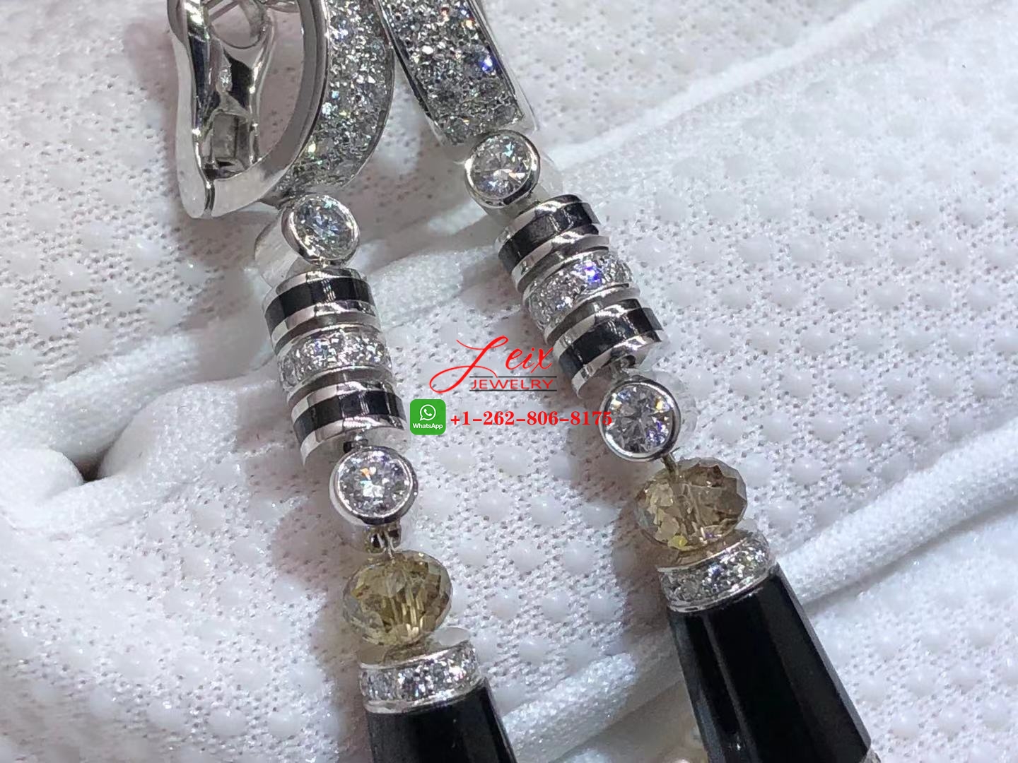 Cartier Platinum Geometry and Contrast Diamonds & Pearl Tassels Earrings (4)