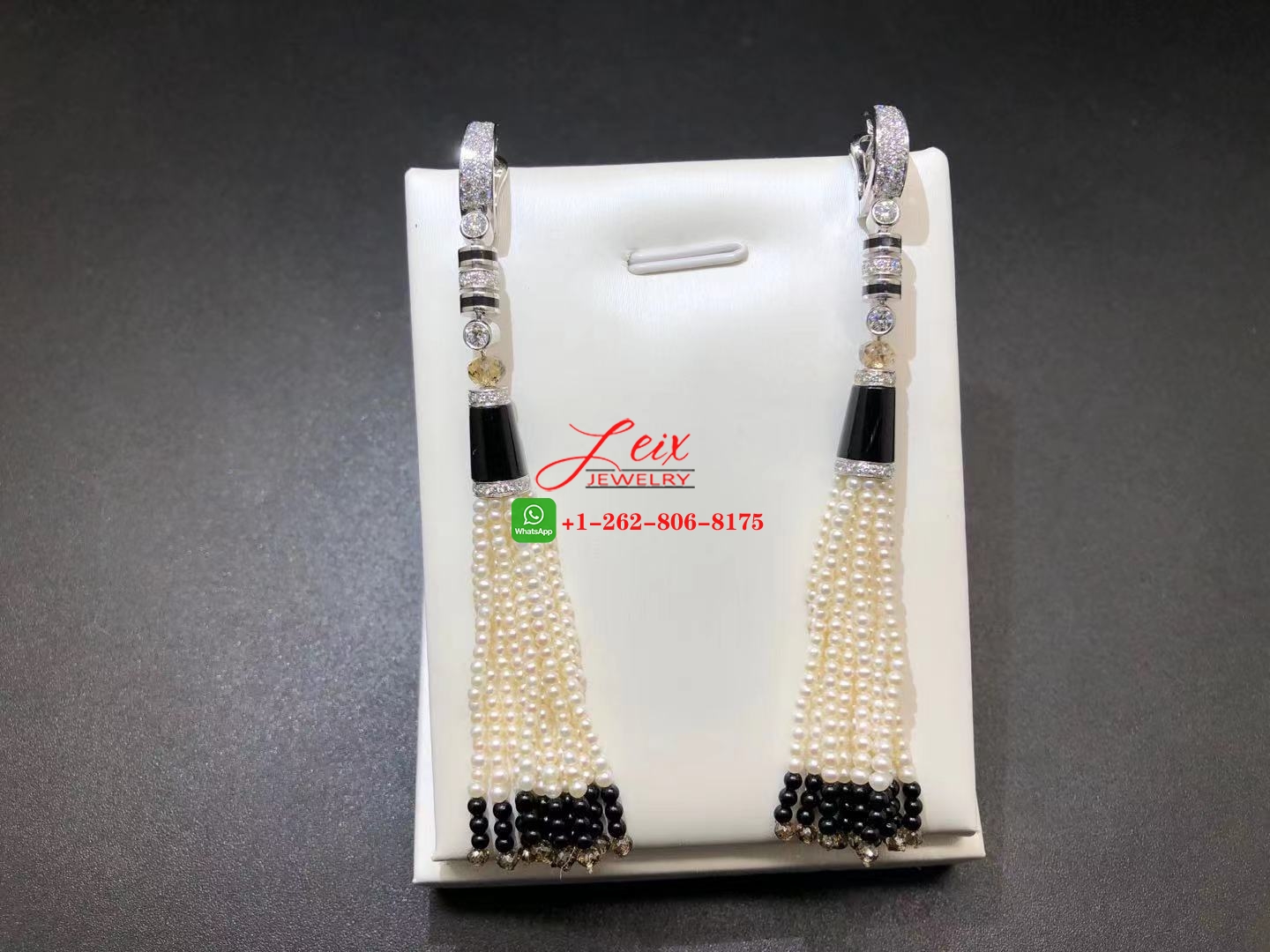 Cartier Platinum Geometry and Contrast Diamonds & Pearl Tassels Earrings Cartier Platinum Geometry and Contrast Diamonds & Pearl Tassels Earrings