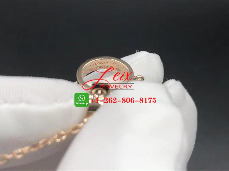 Custom Cartier Love Innerlocking Loop 18k Rose Gold Necklace (1) Custom Cartier Love Innerlocking Loop 18k Rose Gold Necklace