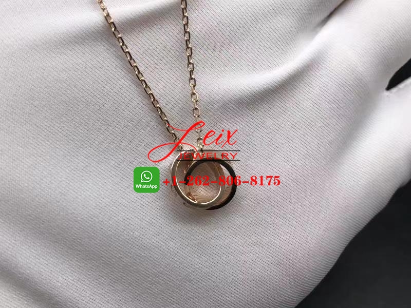 Custom Cartier Love Innerlocking Loop 18k Rose Gold Necklace (2) Custom Cartier Love Innerlocking Loop 18k Rose Gold Necklace