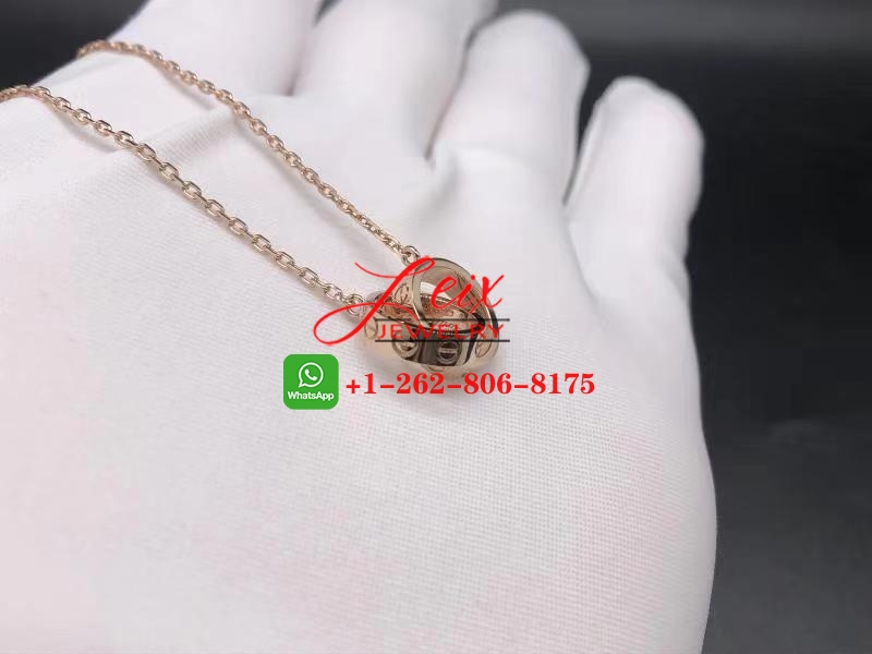 Custom Cartier Love Innerlocking Loop 18k Rose Gold Necklace (4) Custom Cartier Love Innerlocking Loop 18k Rose Gold Necklace