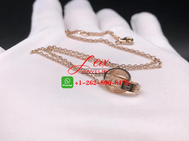 Custom Cartier Love Innerlocking Loop 18k Rose Gold Necklace Custom Cartier Love Innerlocking Loop 18k Rose Gold Necklace