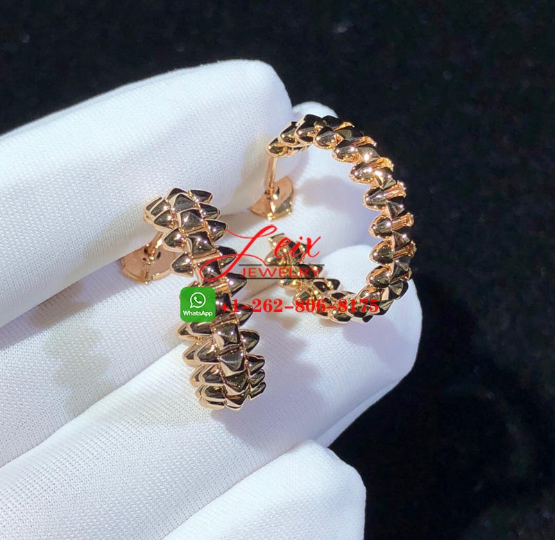 Custom Clash De Cartier Small Model Pure 18k Pink Gold Hoop Earrings (1) Custom Clash De Cartier Small Model Pure 18k Pink Gold Hoop Earrings
