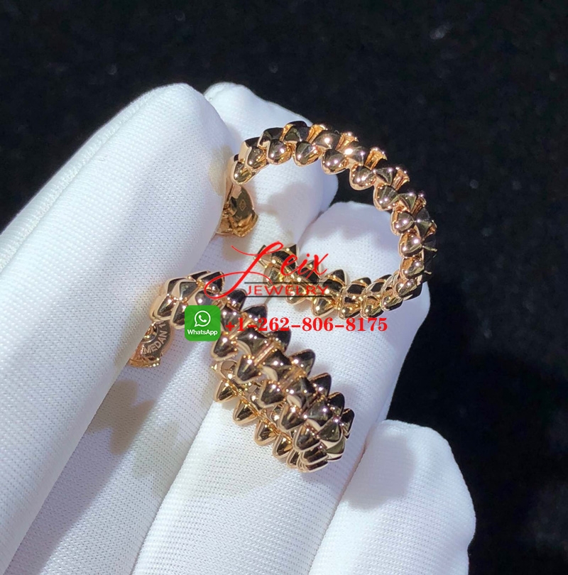 Custom Clash De Cartier Small Model Pure 18k Pink Gold Hoop Earrings (2) Custom Clash De Cartier Small Model Pure 18k Pink Gold Hoop Earrings