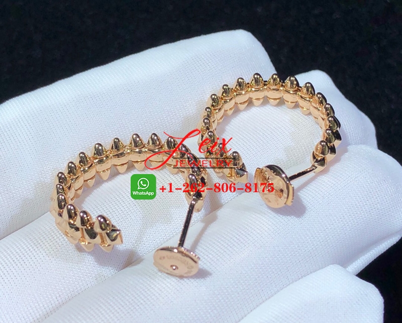 Custom Clash De Cartier Small Model Pure 18k Pink Gold Hoop Earrings (3) Custom Clash De Cartier Small Model Pure 18k Pink Gold Hoop Earrings