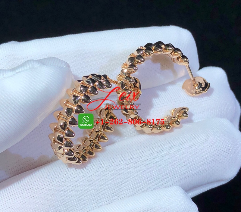 Custom Clash De Cartier Small Model Pure 18k Pink Gold Hoop Earrings (4) Custom Clash De Cartier Small Model Pure 18k Pink Gold Hoop Earrings