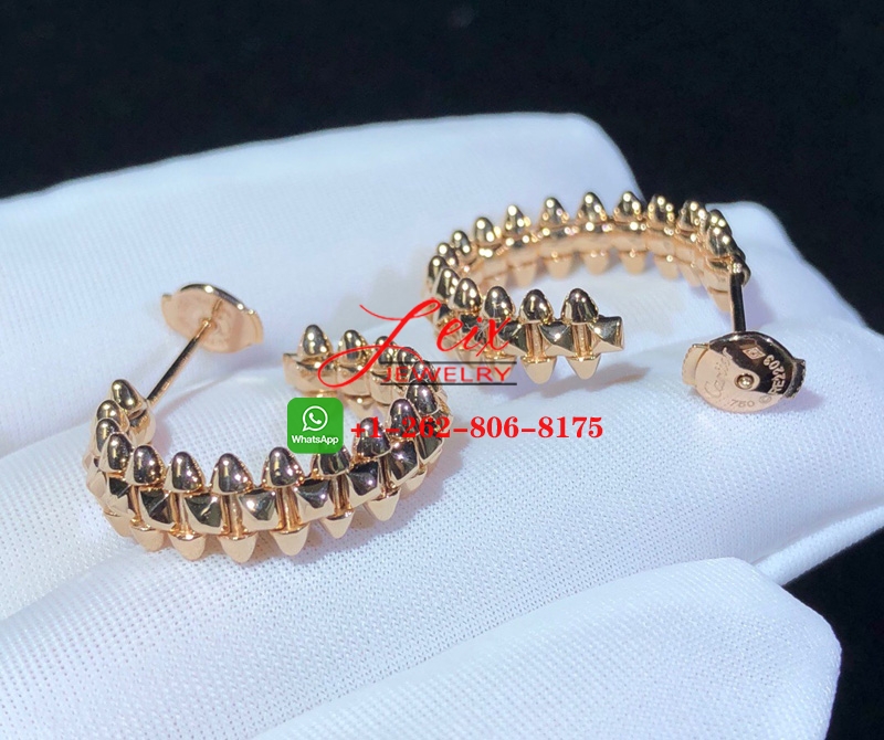 Custom Clash De Cartier Small Model Pure 18k Pink Gold Hoop Earrings (5) Custom Clash De Cartier Small Model Pure 18k Pink Gold Hoop Earrings
