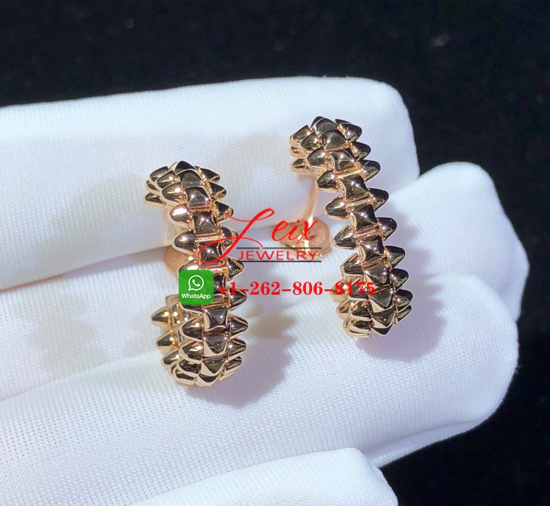 Custom Clash De Cartier Small Model Pure 18k Pink Gold Hoop Earrings Custom Clash De Cartier Small Model Pure 18k Pink Gold Hoop Earrings