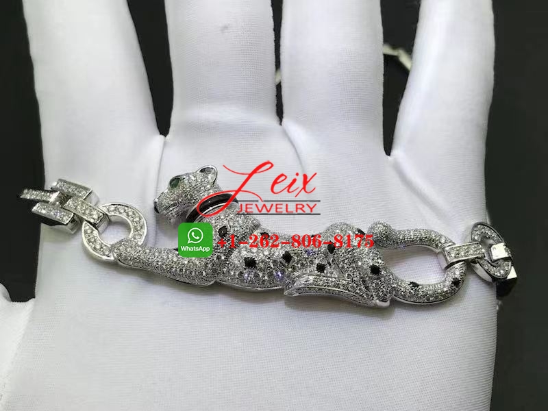 Custom Panthere de Cartier 18K White Gold 5.41ct Diamond Necklace (5) Custom Panthere de Cartier 18K White Gold 5.41ct Diamond Necklace