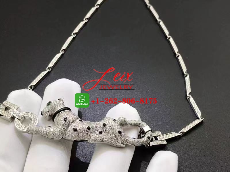 Custom Panthere de Cartier 18K White Gold 5.41ct Diamond Necklace Custom Panthere de Cartier 18K White Gold 5.41ct Diamond Necklace