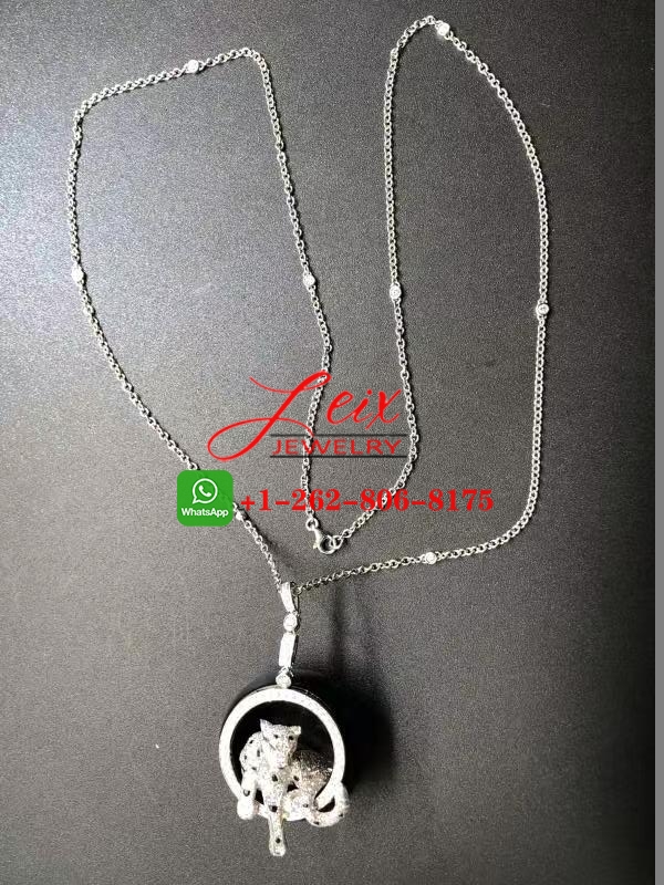Panthere de Cartier 18k White Gold Black Jade necklace Panthere de Cartier 18k White Gold Black Jade necklace