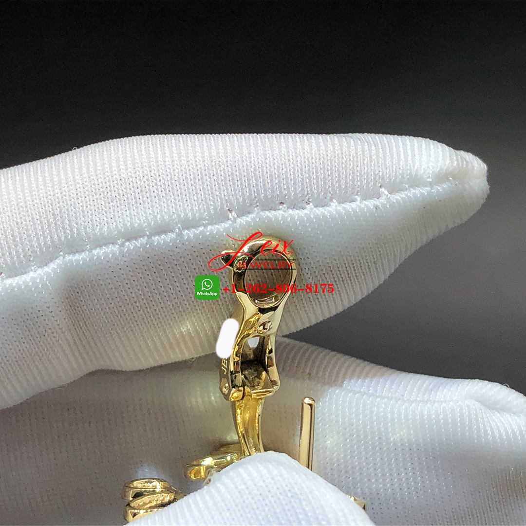 Van Cleef 18k Yellow Gold Diamond 3 Flowers Mini Frivole Earrings (4) Van Cleef 18k Yellow Gold Diamond 3 Flowers Mini Frivole Earrings