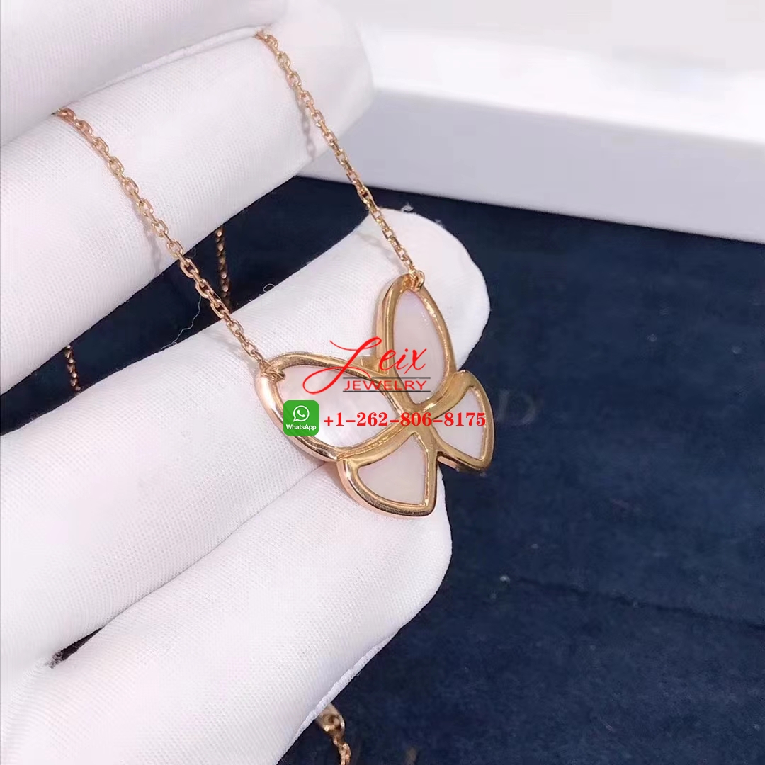 Van Cleef 18k Yellow Gold Mother-of-Pearl & Diamond Fly & Flutter Butterfly Pendant Necklace (5) Van Cleef 18k Yellow Gold Mother-of-Pearl & Diamond Fly & Flutter Butterfly Pendant Necklace
