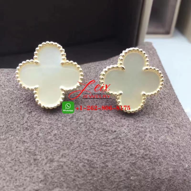 Van Cleef & Arpels 18k Yellow Gold Mother of Pearl Magic Alhambra Earrings Van Cleef & Arpels 18k Yellow Gold Mother of Pearl Magic Alhambra Earrings