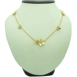 Van Cleef & Arpels Frivole 18k Yellow Gold Diamond 9 Flowers Necklace