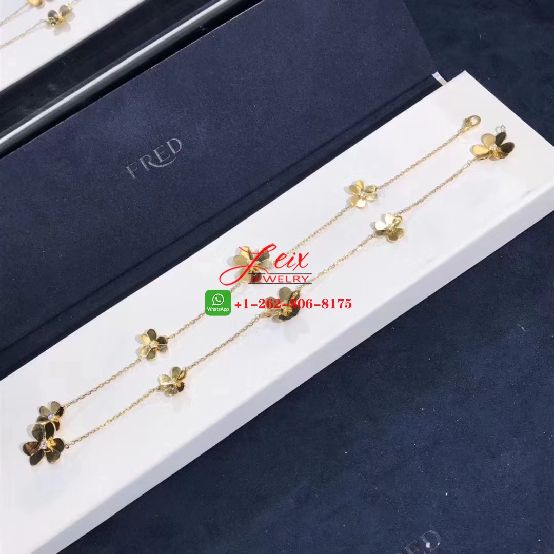 Van Cleef & Arpels Frivole 18k Yellow Gold Diamond 9 Flowers Necklace (8) Van Cleef & Arpels Frivole 18k Yellow Gold Diamond 9 Flowers Necklace