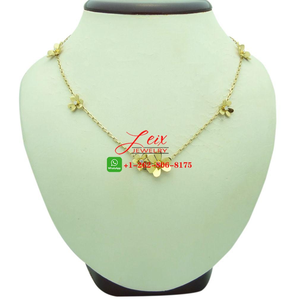 Van Cleef & Arpels Frivole 18k Yellow Gold Diamond 9 Flowers Necklace Van Cleef & Arpels Frivole 18k Yellow Gold Diamond 9 Flowers Necklace
