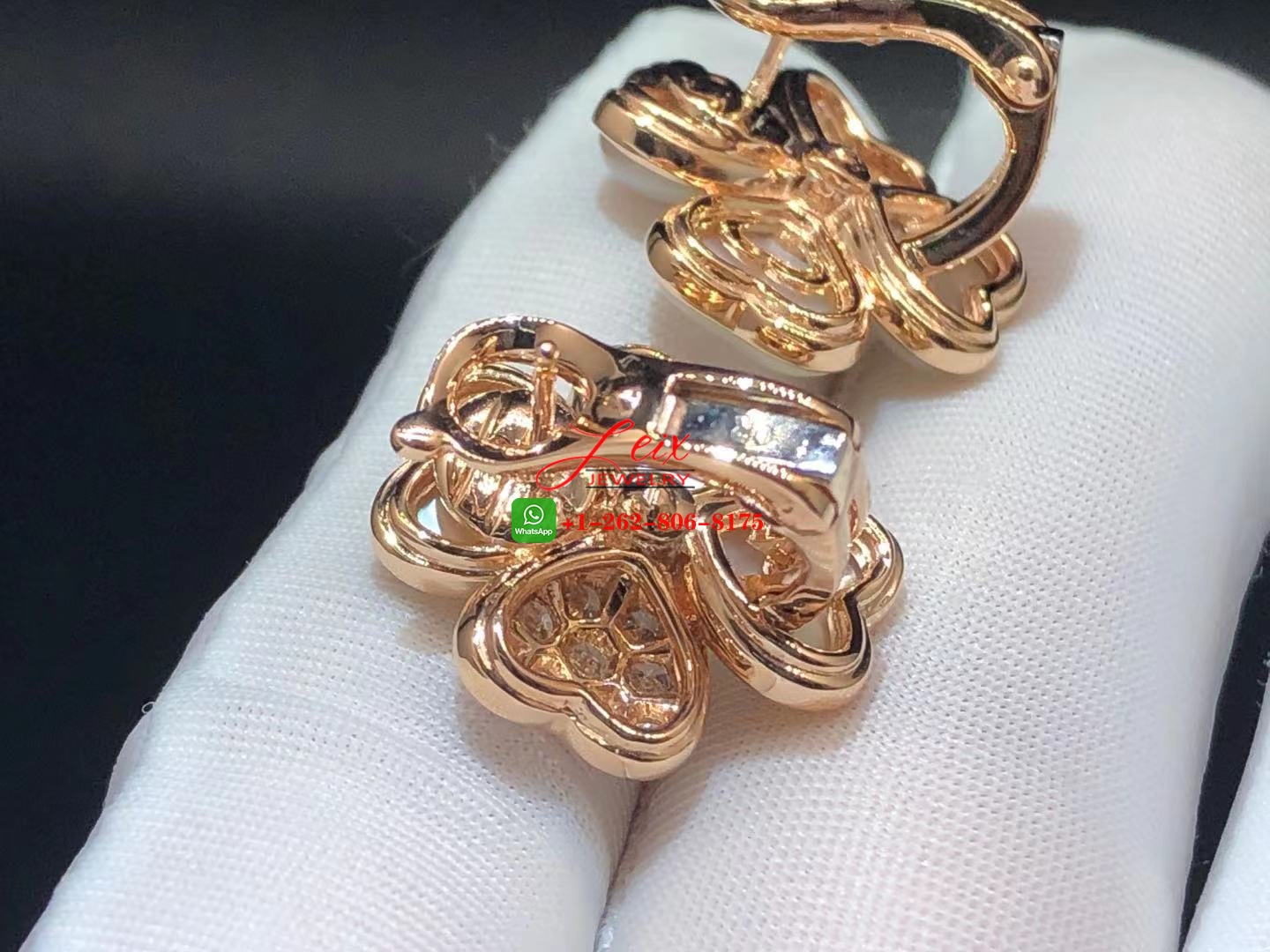 Van Cleef Cosmos 18k Pink Gold Mother of Pearl and Diamond Small Model Earrings (2) Van Cleef Cosmos 18k Pink Gold Mother of Pearl and Diamond Small Model Earrings