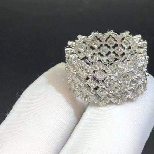 Buccellati 18k White Gold Diamond Rombi Eternelle Ring
