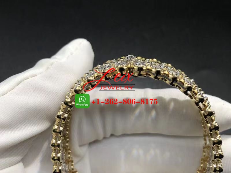 Buccellati 18k Yellow & White Gold Diamond Rombi Bangle Bracelet (2) Buccellati 18k Yellow & White Gold Diamond Rombi Bangle Bracelet