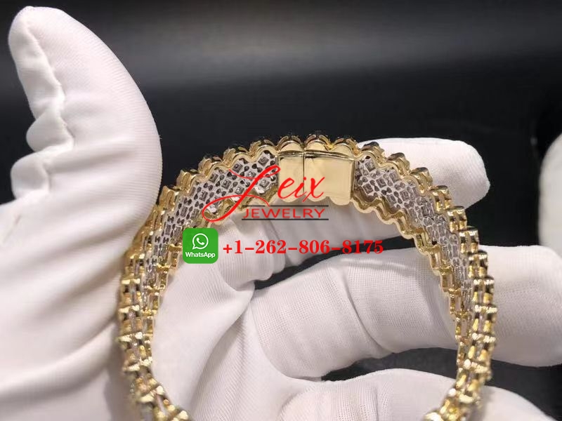 Buccellati 18k Yellow & White Gold Diamond Rombi Bangle Bracelet (4) Buccellati 18k Yellow & White Gold Diamond Rombi Bangle Bracelet