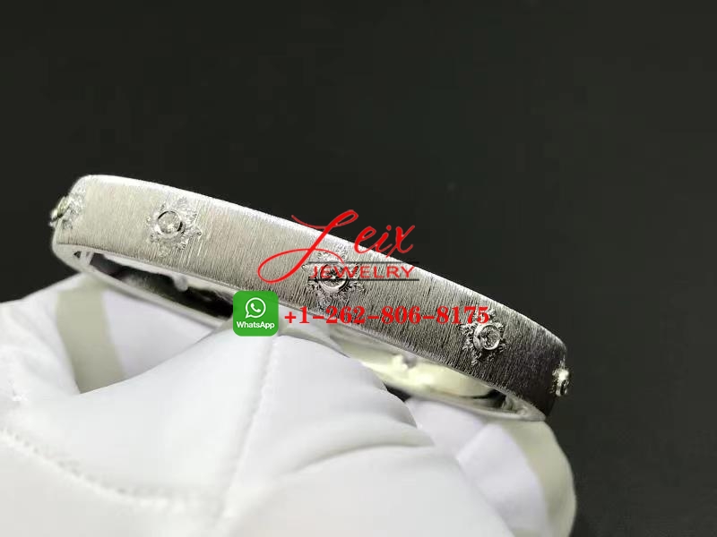 Buccellati Macri Classica 18k White Gold Diamond Bangle Bracelet Buccellati Macri Classica 18k White Gold Diamond Bangle Bracelet