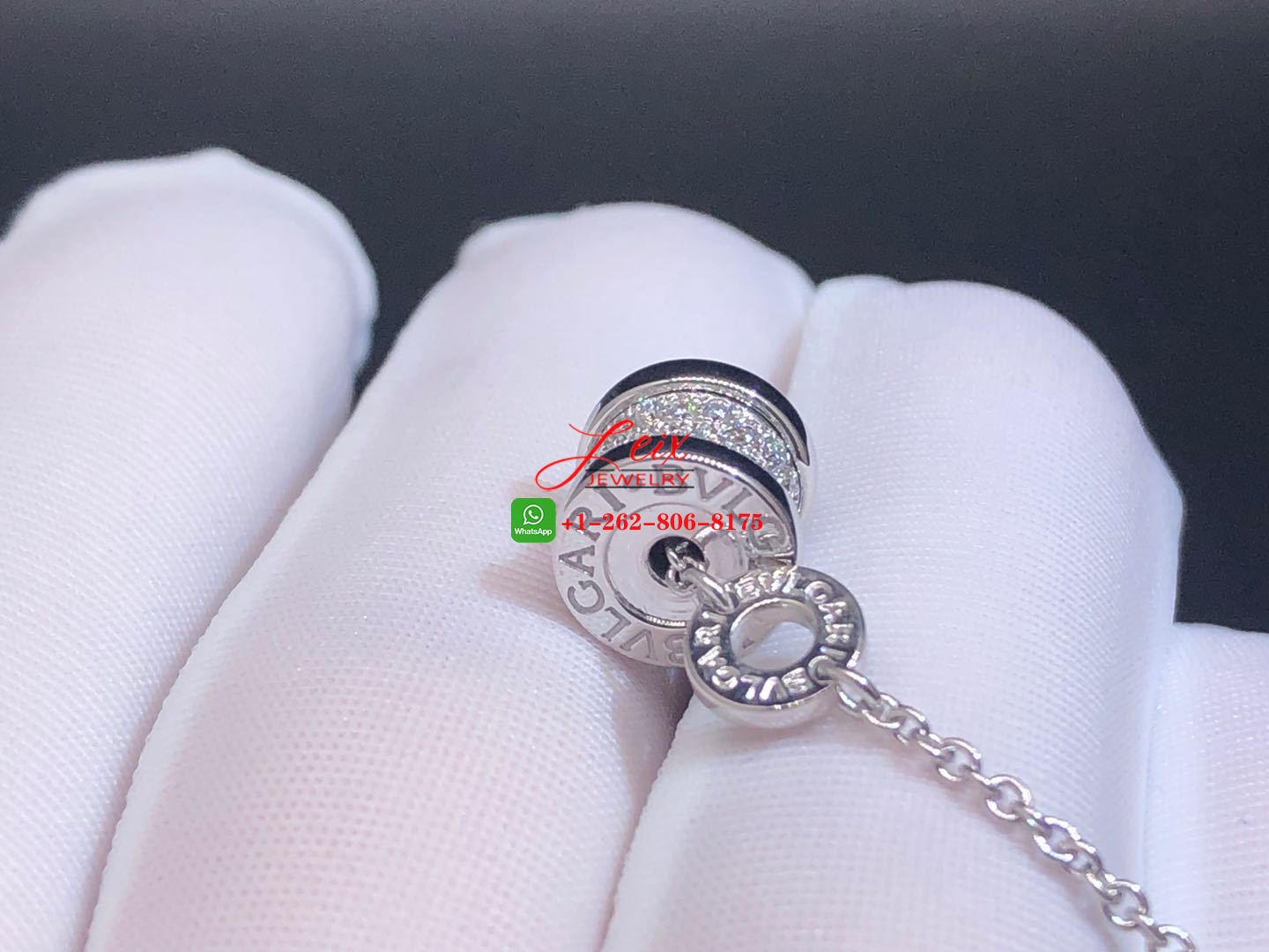 Bulgari B.zero1 18K White Gold Pave Diamond Soft Bracelet (3) Bulgari B.zero1 18K White Gold Pave Diamond Soft Bracelet