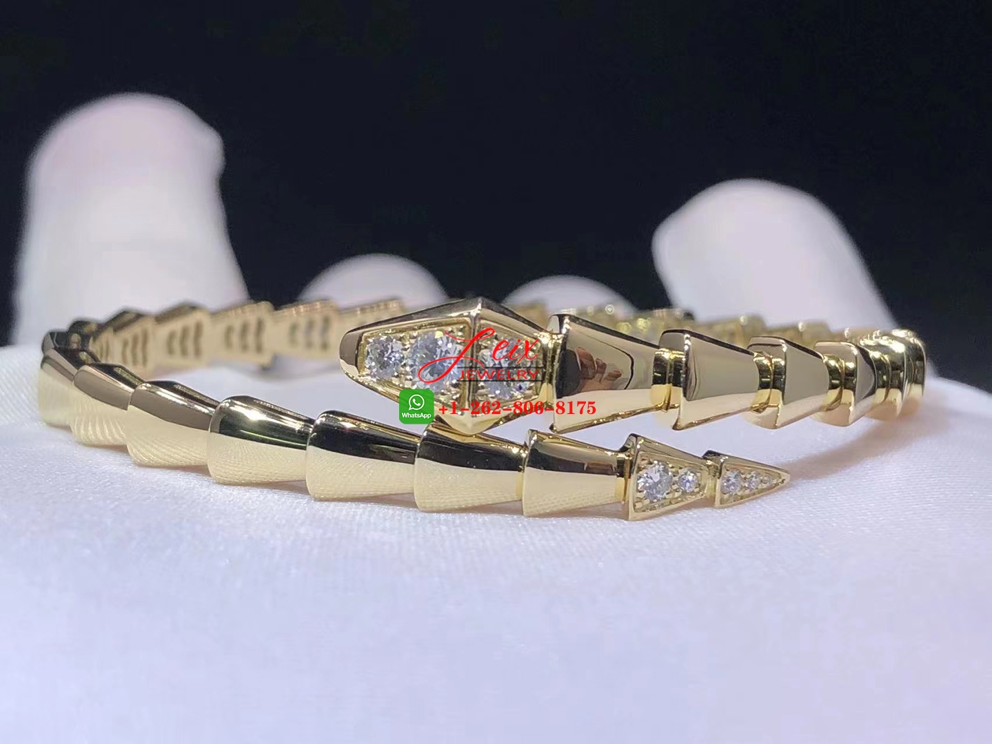 Bvlgari 18k Yellow Gold Serpenti Viper 0.47ct Demi-pavé Diamond Snake Bracelet (2) Bvlgari 18k Yellow Gold Serpenti Viper 0.47ct Demi-pavé Diamond Snake Bracelet