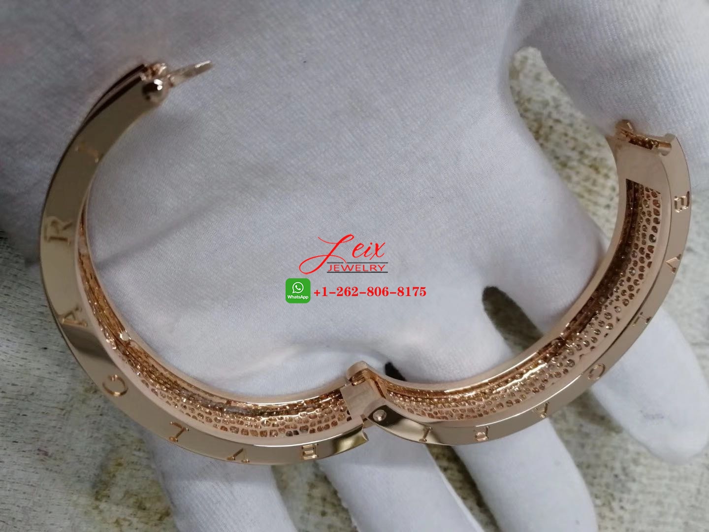 Bvlgari B.zero1 18k Rose Gold 9.52ct Diamond Paved Large Bangle Bracelet (2) Bvlgari B.zero1 18k Rose Gold 9.52ct Diamond Paved Large Bangle Bracelet