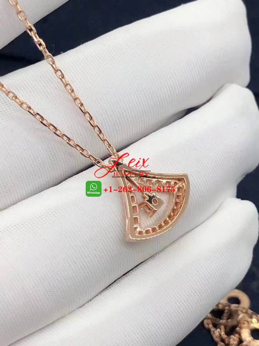 Bvlgari DIVAS' DREAM 18k Rose Gold Openwork Diamond Necklace (1) Bvlgari DIVAS' DREAM 18k Rose Gold Openwork Diamond Necklace