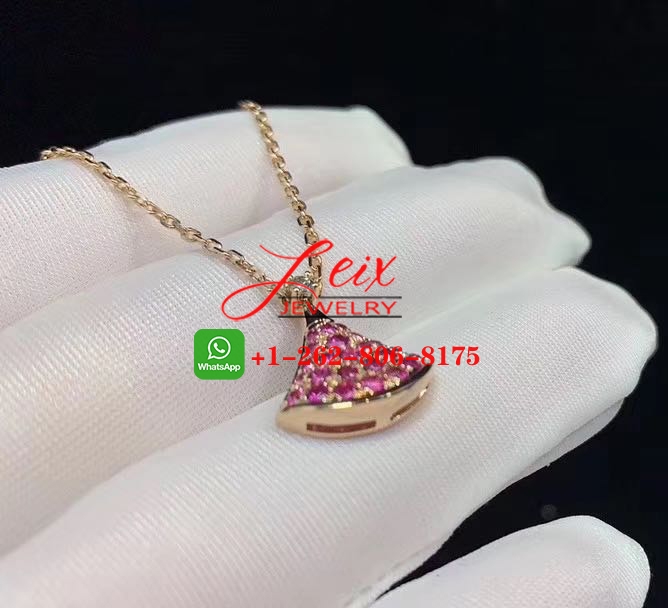 Bvlgari Divas' Dream 18K Rose Gold with Pink Sapphires Pendant Necklace (1) Bvlgari Divas' Dream 18K Rose Gold with Pink Sapphires Pendant Necklace