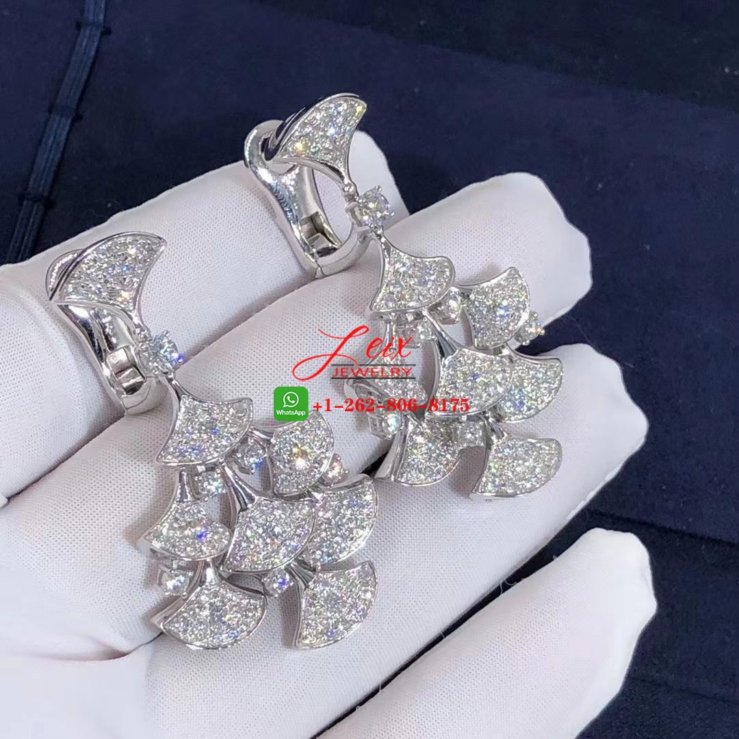 Bvlgari Divas' Dream 18K White Gold 7.95CT Diamond Drop Earrings (1) Bvlgari Divas' Dream 18K White Gold 7.95CT Diamond Drop Earrings