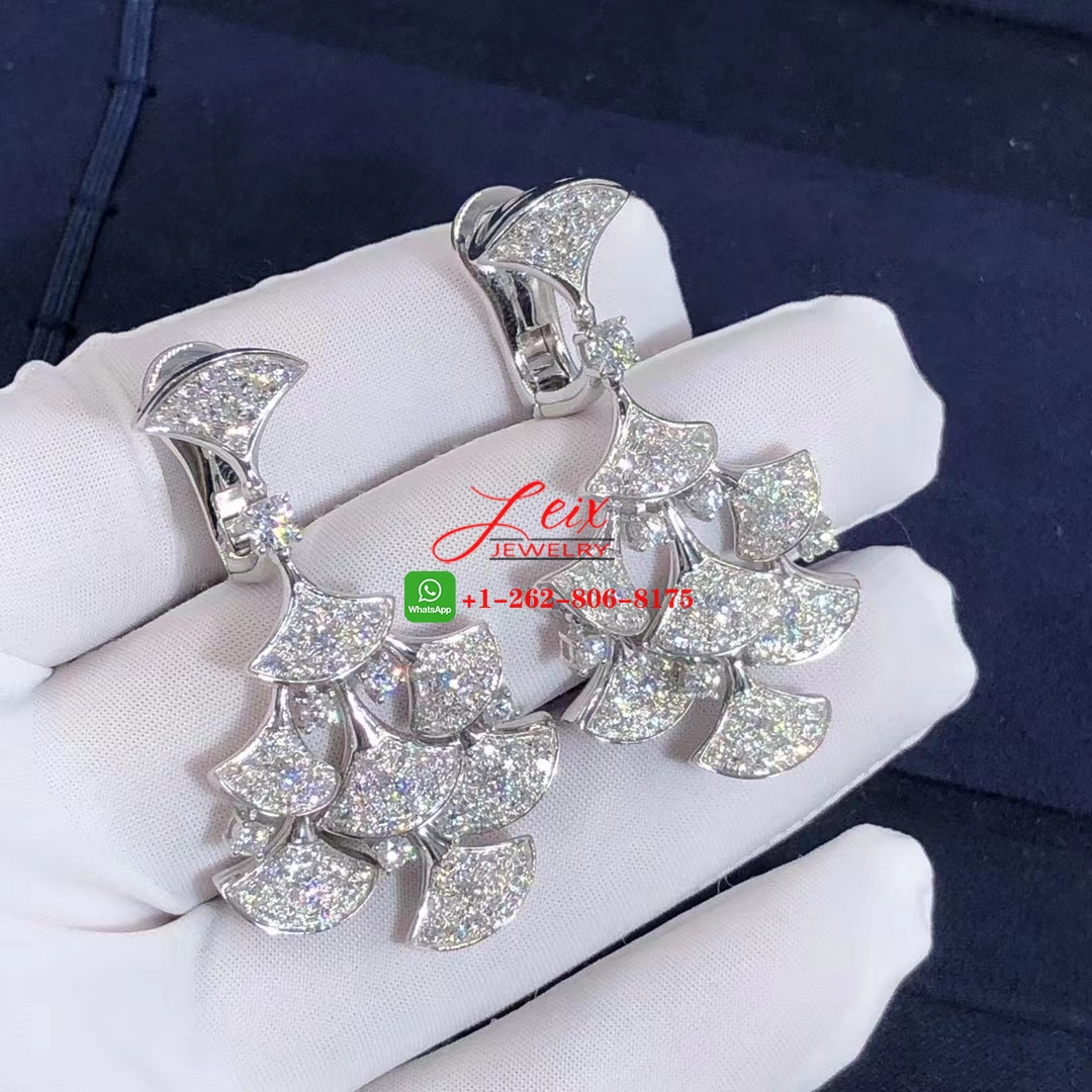 Bvlgari Divas' Dream 18K White Gold 7.95CT Diamond Drop Earrings (3) Bvlgari Divas' Dream 18K White Gold 7.95CT Diamond Drop Earrings