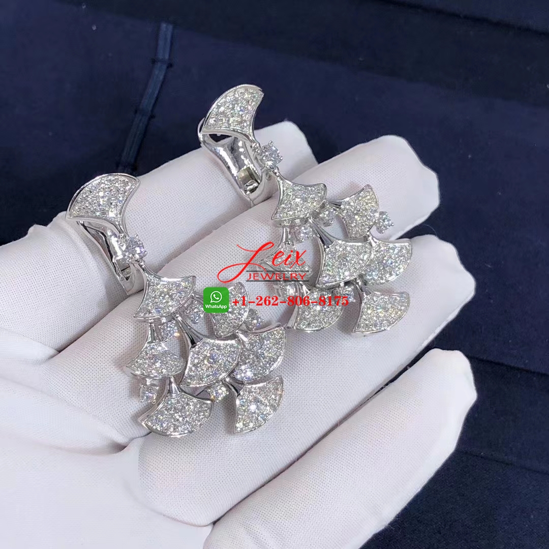 Bvlgari Divas' Dream 18K White Gold 7.95CT Diamond Drop Earrings (4) Bvlgari Divas' Dream 18K White Gold 7.95CT Diamond Drop Earrings