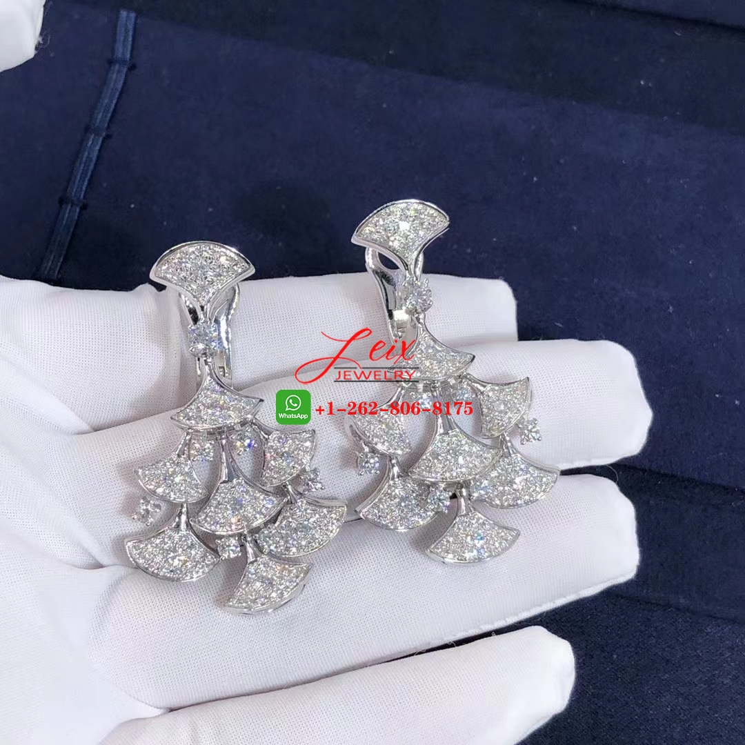 Bvlgari Divas' Dream 18K White Gold 7.95CT Diamond Drop Earrings (6) Bvlgari Divas' Dream 18K White Gold 7.95CT Diamond Drop Earrings