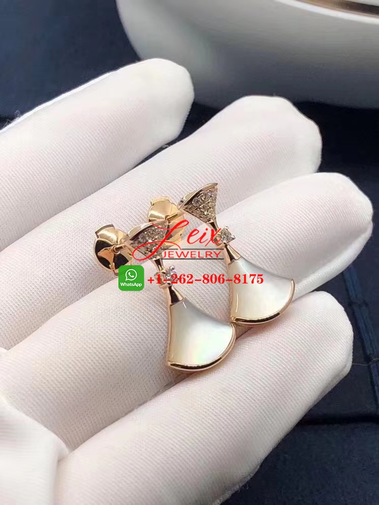 Bvlgari Diva's Dream 18k Rose Gold Mother of Pearl & Diamond Earrings (3) Bvlgari Diva's Dream 18k Rose Gold Mother of Pearl & Diamond Earrings