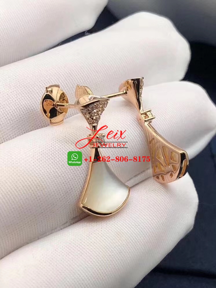 Bvlgari Diva's Dream 18k Rose Gold Mother of Pearl & Diamond Earrings Bvlgari Diva's Dream 18k Rose Gold Mother of Pearl & Diamond Earrings