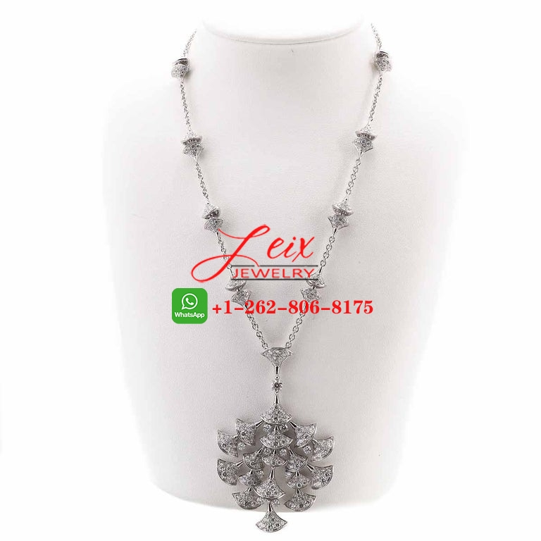 Bvlgari Divas' Dream Diamond 18K White Gold Pendant Necklace (1) Bvlgari Divas' Dream Diamond 18K White Gold Pendant Necklace